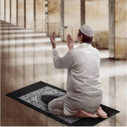 Muslim Pray Pad Portable Islam Pocket Size Prayer Mat with Compass 