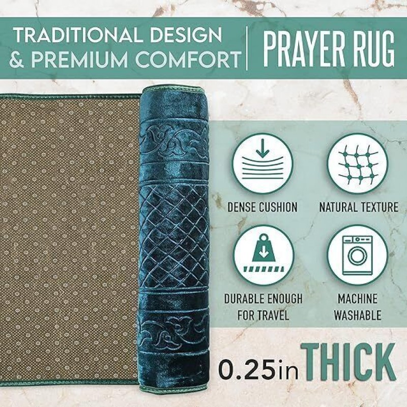 Colorful Embossed Raschel Prayer Mat 