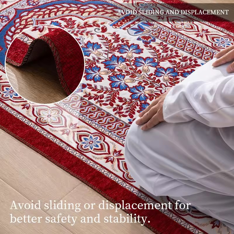 Thick Soft Islamic Weaving Jacquard Prayer Mat 