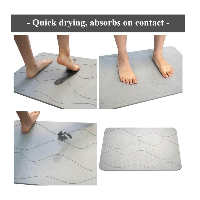 Quick Drying  Durable Bathroom Diatomite Mat 