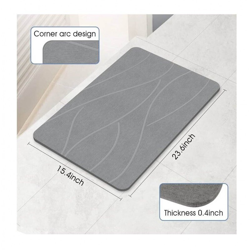 Quick Drying  Durable Bathroom Diatomite Mat 