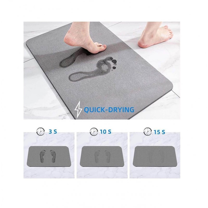 Quick Drying  Durable Bathroom Diatomite Mat 