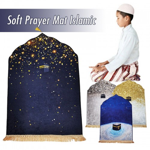 Soft Golden Diamond Velvet Muslim Non-slip Prayer Mat